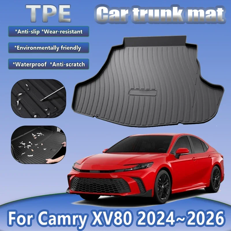 TPE Car Rear Trunk Mat For Toyota Camry XV80 Accessories 2024 2025 2026 Anti-scratch Waterproof Trunk Storage Pads  Accessories