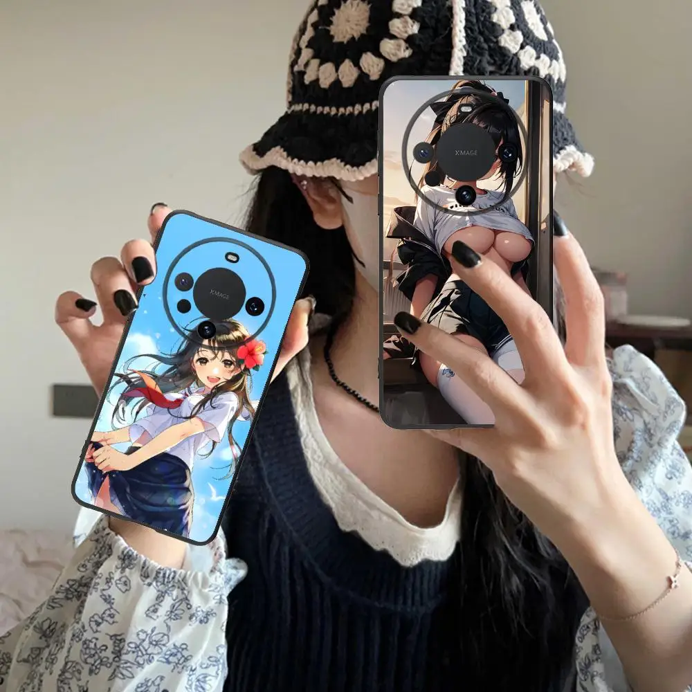 JK زي مدرسي فتاة جراب هاتف لهواوي ماتي 60 50 40 30 20 10 برو زائد لايت E 5G الطباعة الملونة واقية غطاء فاخر