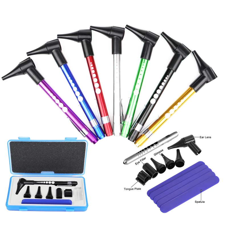 Мини-светодиодный портативный медицинский ветеринарный ухо, глаз, горло, нос, стоматологический ЛОР, ветеринарный эндоскоп, диагностический прямой офтальмоскоп, набор отоскопов