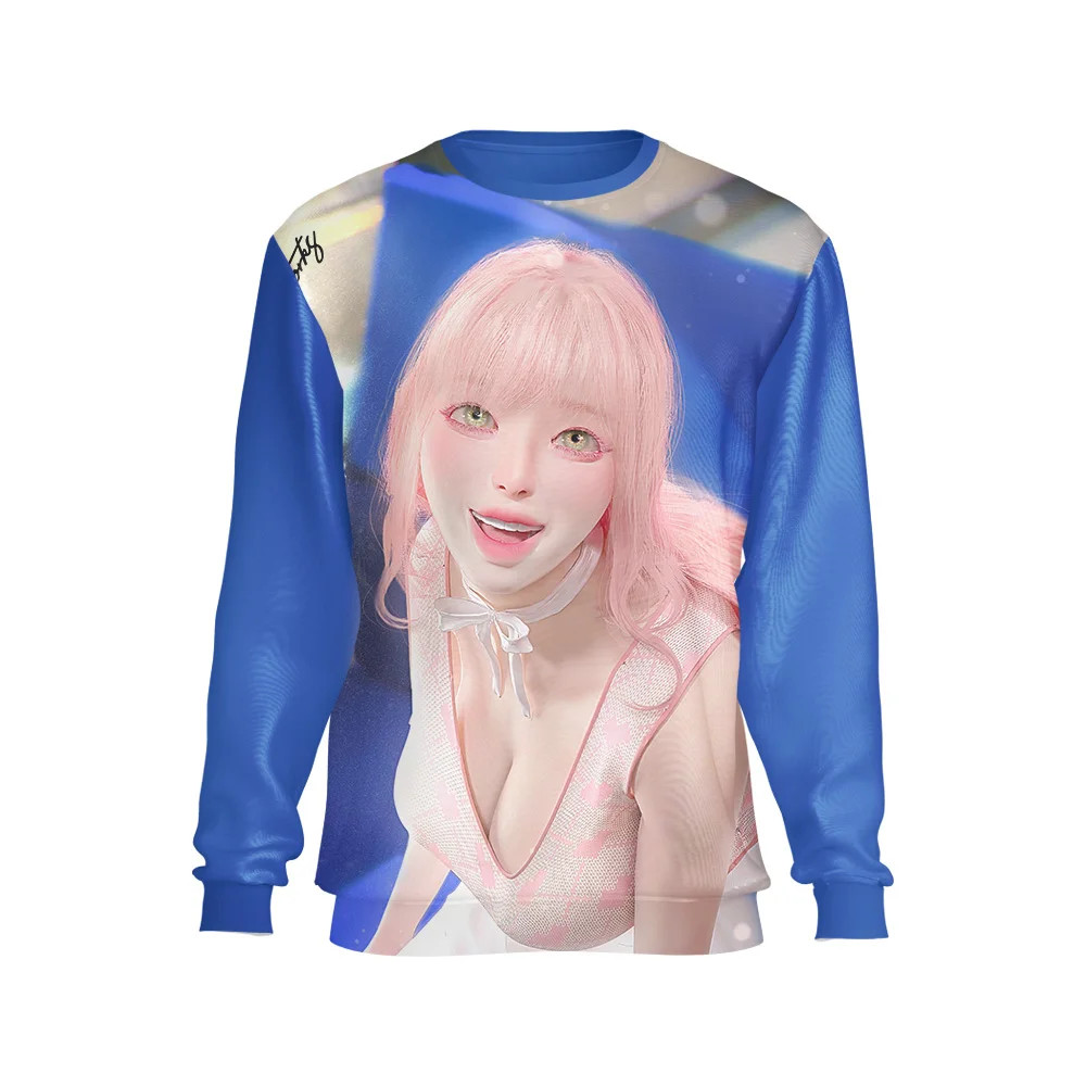 

Jumeast Anime Gyaru Sweatshirts Hot Girl 3D Print Shirt Sexy Pink Hair Kawaii Futuristic Drip YK2 Baggy Tops Drill Streetwear