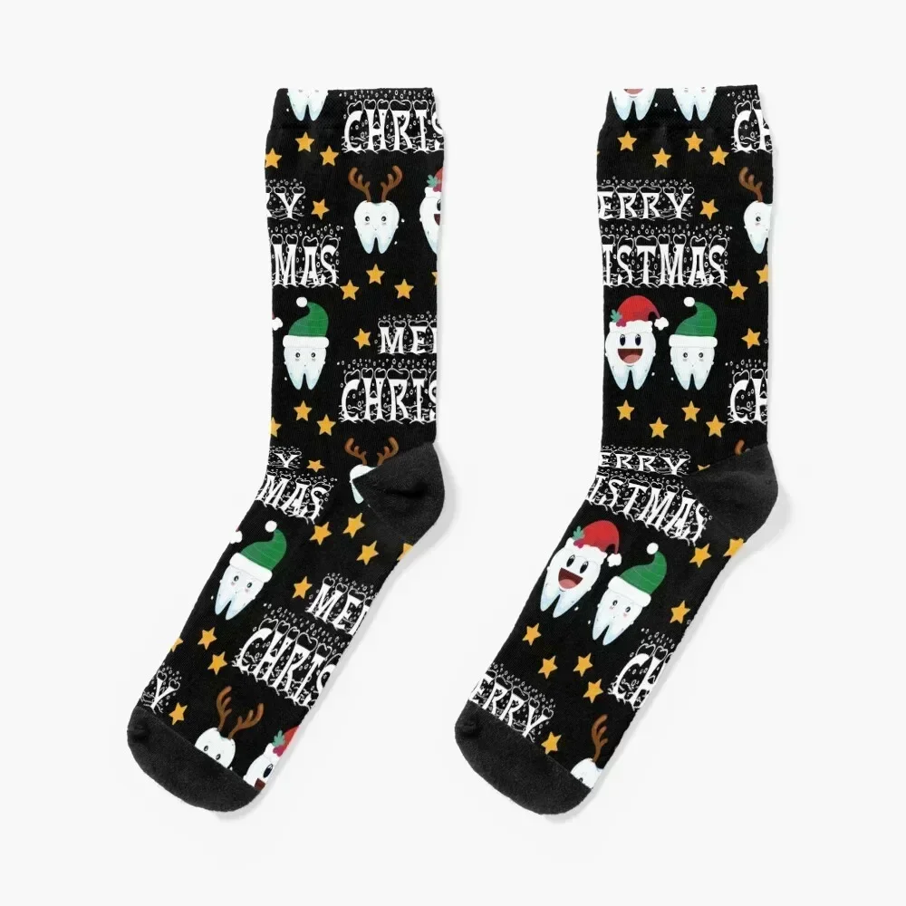 

Dental Christmas, Funny Dentist Christmas Dental Santa Hat Socks Lots Run christmass gift sport Socks Men Women's