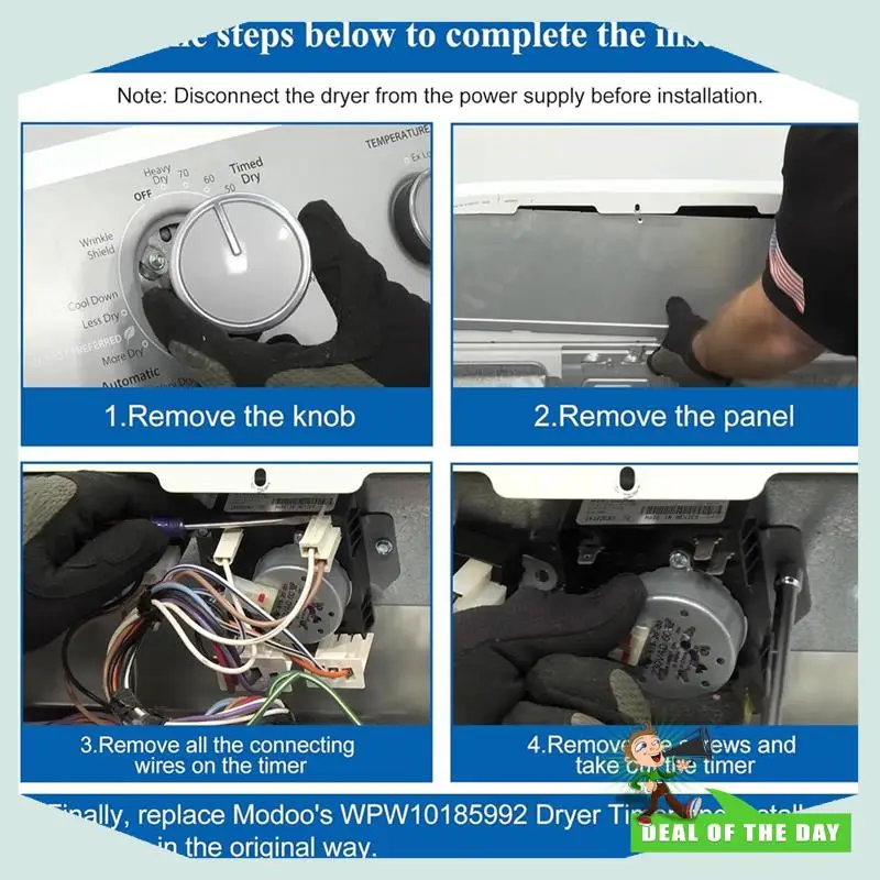 24-Hour Delivery For Maytag For Whirlpool W10185992 Dryer Timer Replacement Part Numbers 418-095-20-B5 MEDC465HW0 MGDC465HW0 WGD view 5