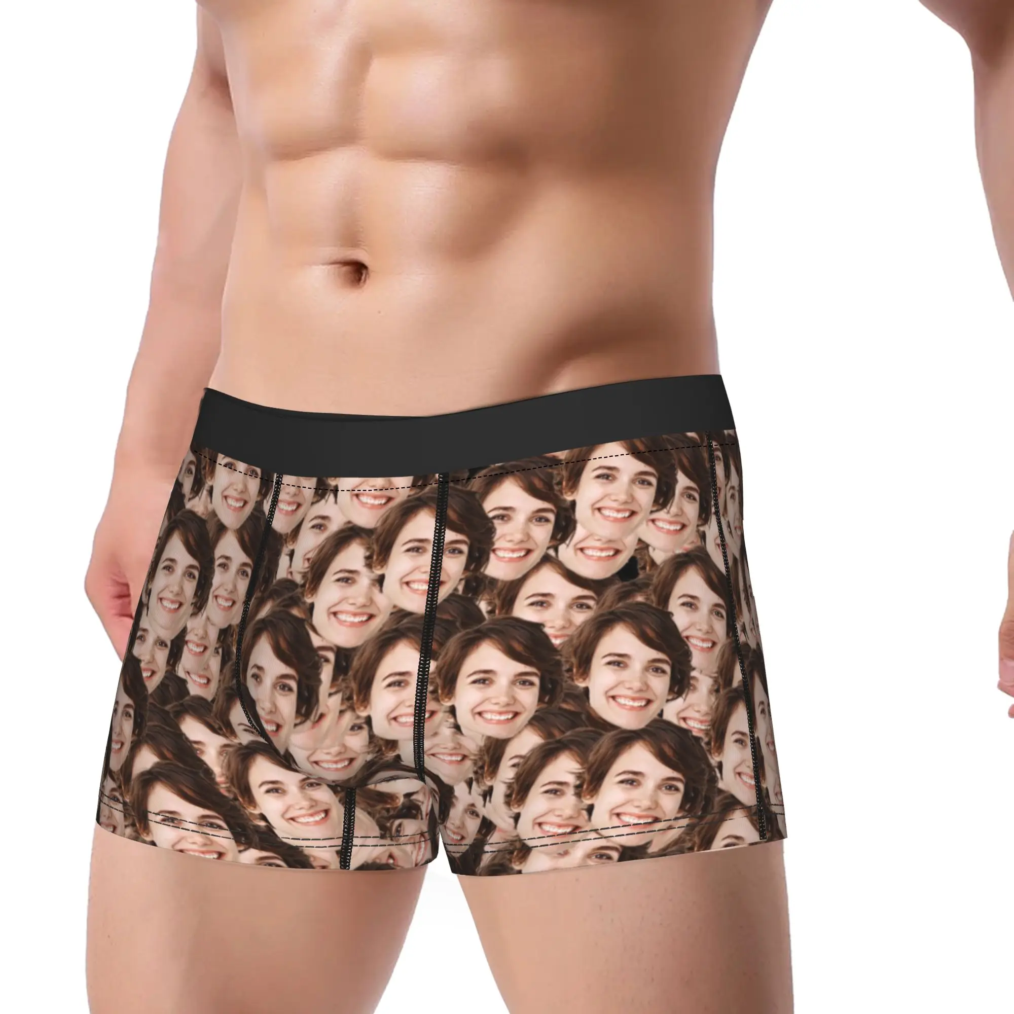 Men's CUSTOM Long Underwear  Novelty Boxer Briefs Shorts Panties Male Soft Underpants Plus Size