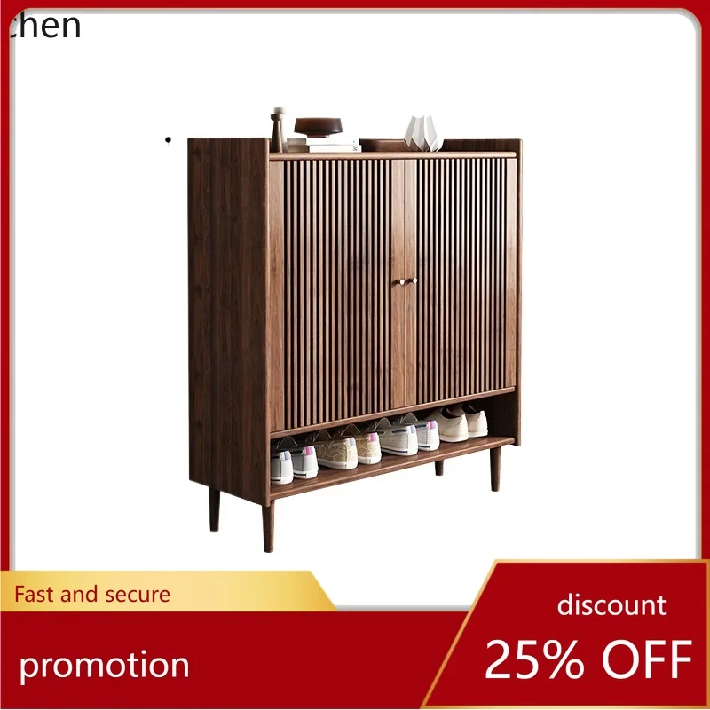 

HT solid wood grille shoe cabinet, indoor breathable storage locker at the door of the home, and integrated entrance cabinet