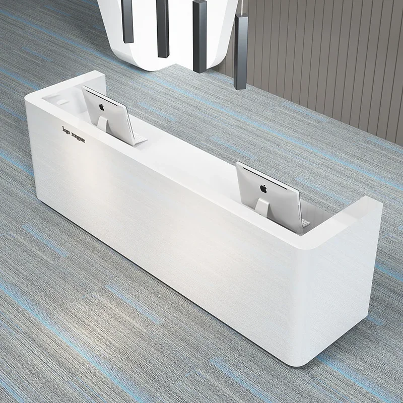 Company front desk creative paint simple modern office front desk reception desk