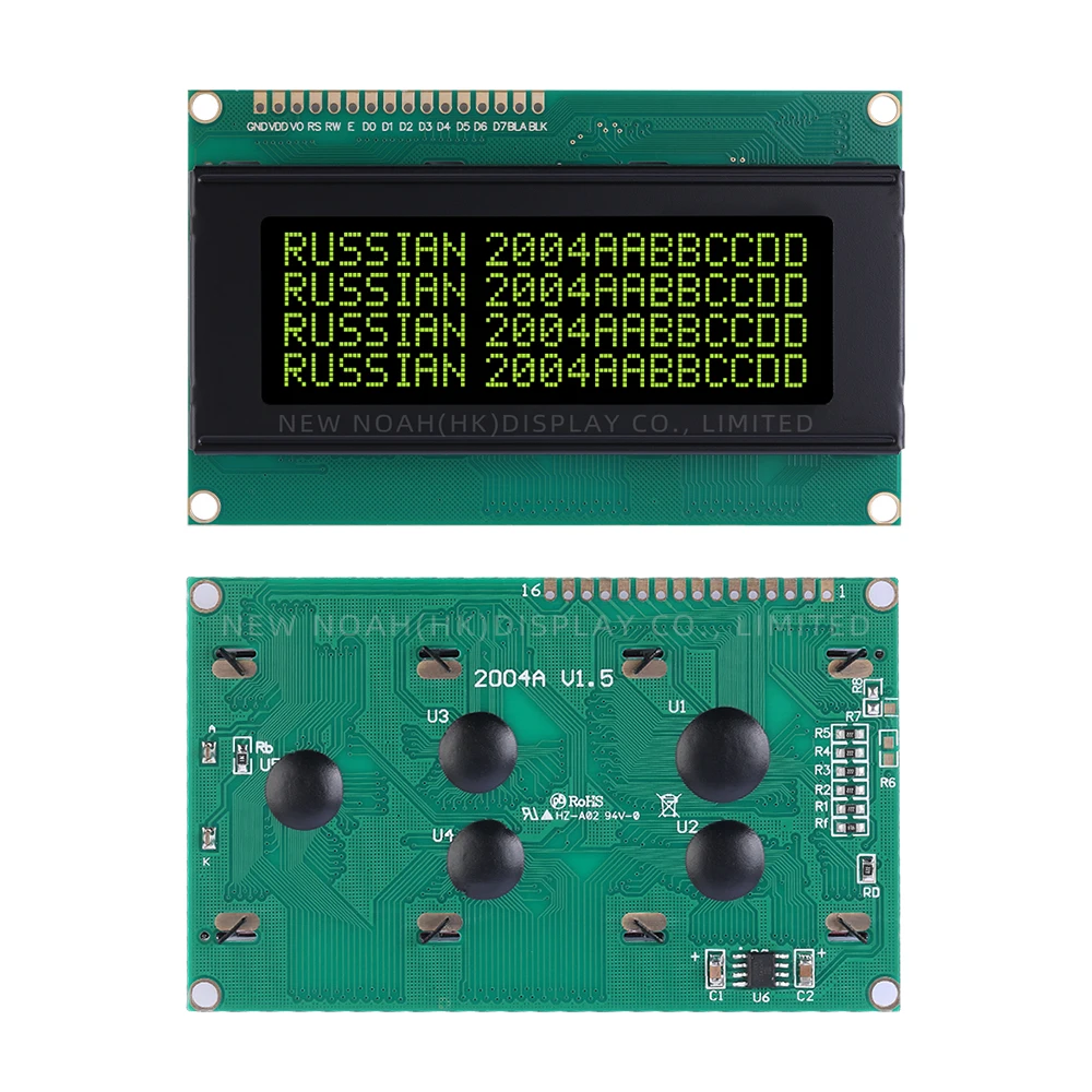 러시아 BTN 블랙 필름 노란색 액정 디스플레이, 4x20 4x20 4002 스팟 모듈, ST7066U 글꼴 화면, 16 핀, 2004A, 3.3V