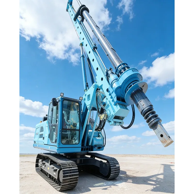 Mobile Crawler Rotary Drill Rig Track Undercarriage 60M Borehole Depth 1800mm Diameter for Water Well Pile Construction Use