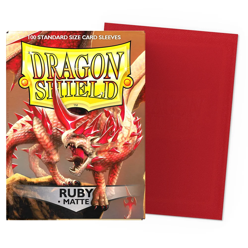 100 Standard Size Dragon Shield New Sleeves 66x91mm RUBY Matting Card Covers for MGT TCG Board Game Card Sleeves.