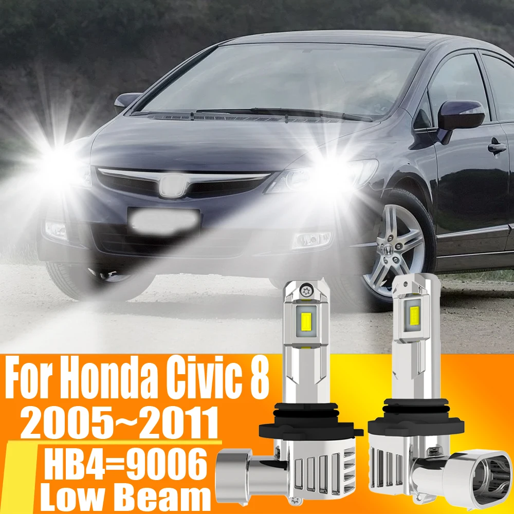 2pcs HB4 9006 Led Headlight Canbu Car Bulb High Power 6000K Fog Light Xenon White Diode Lamp 12v 55w For Honda Civic 8 2005~2011