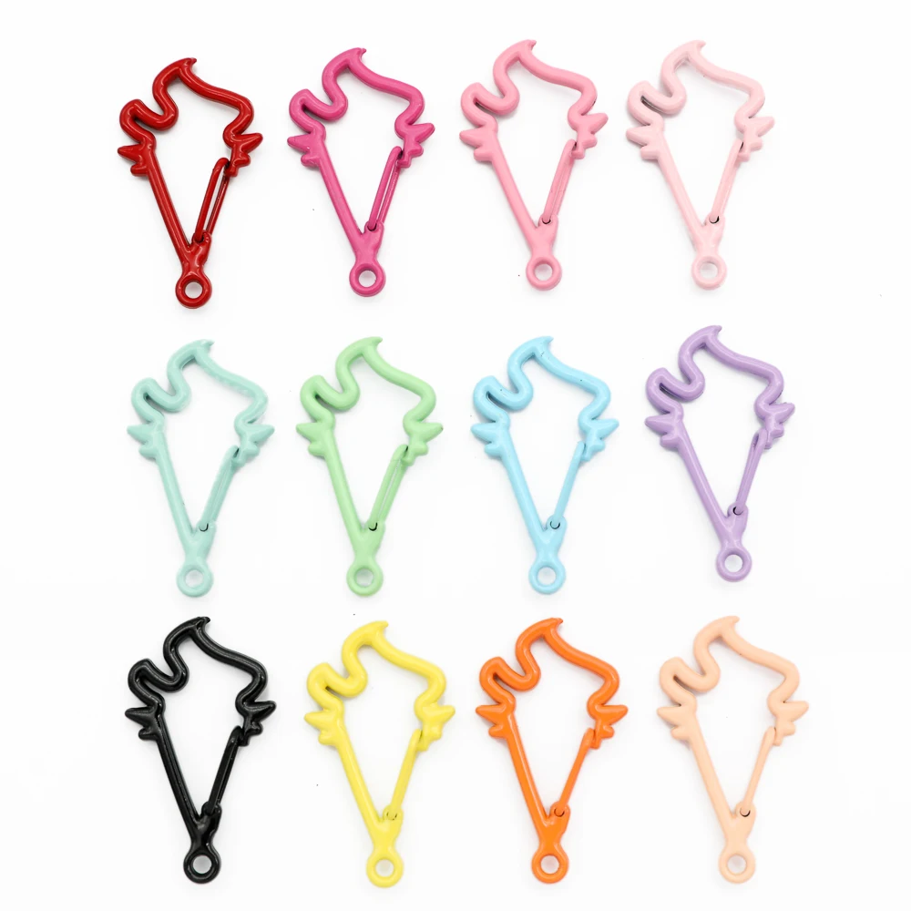 5Pcs Torches Shape Trigger Clips Buckles Spring Buckle Snap Hook Lobster Clasp Hooks Split Key Ring For Diy Keychain Accessories