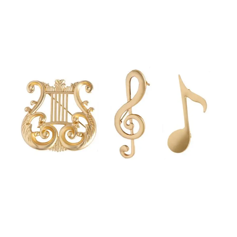 Creative Music Instrument Eighth Note Pin Music Note Vintage G Clef Brooch Jewelry Gold Treble Clef Pins Backpack Decoration