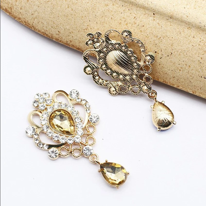 32*60MM Drop Shape Acrylic Pendant For Needlework Rhinestone Button Headwear Apparel Jewelry Accessories Diy Flat Brooch