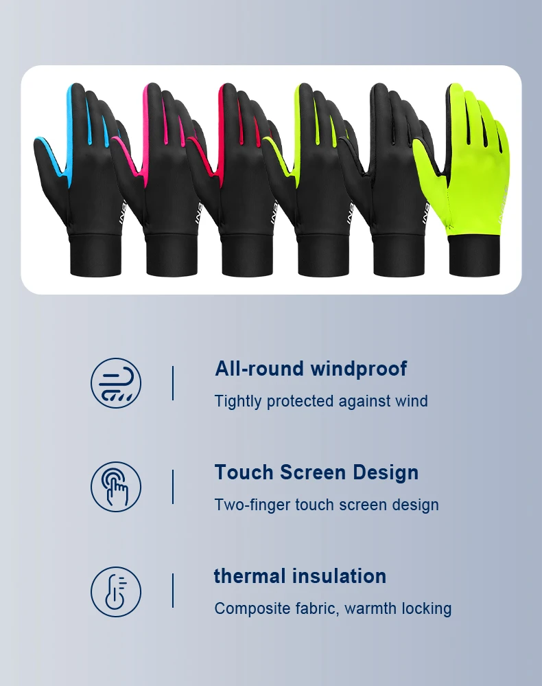 INBIKE Fahrradhandschuhe für Herren und Damen, warmer Fleece-Winter-Fahrradhandschuh zum Reiten, Fahrradhandschuhe, wasserdichtes Touchscreen-Zubehör – Detail 3