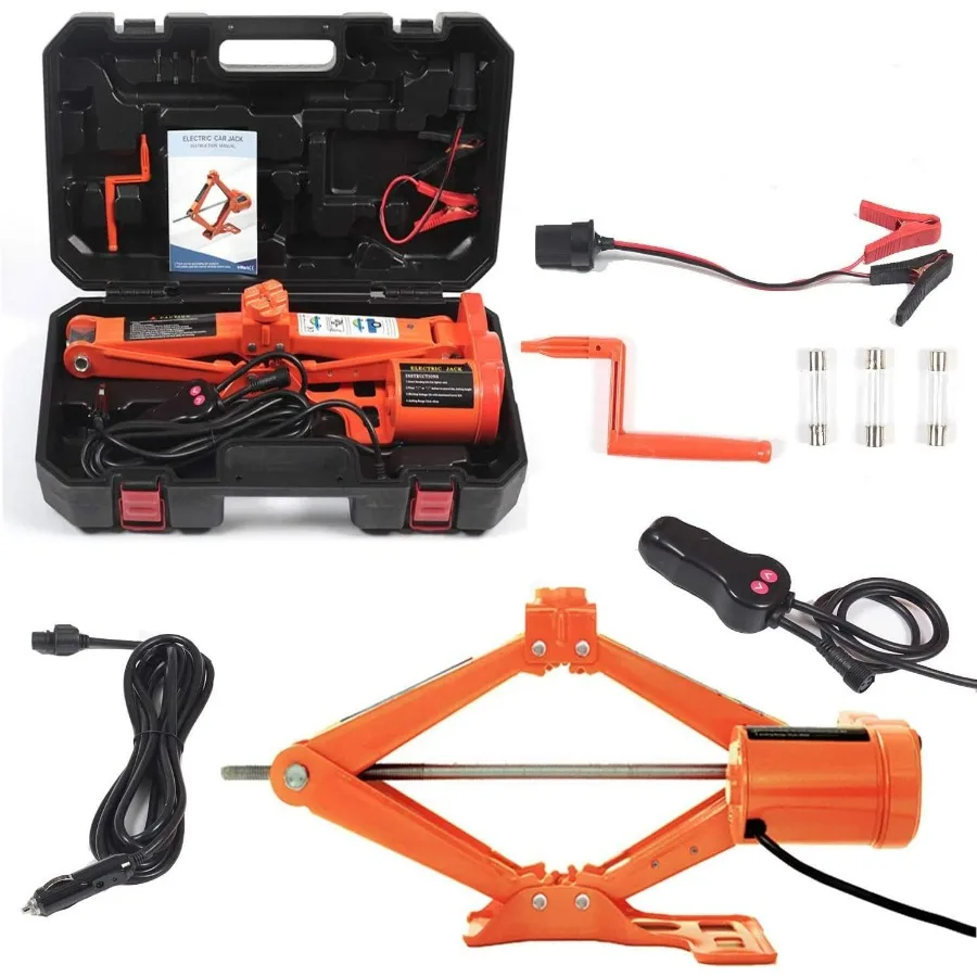 

Electric Car Floor Jack 5 Ton Allinone Automatic 12V Scissor Lift Jack Set for SUV with Remote Control Tire Change Repair Emerg