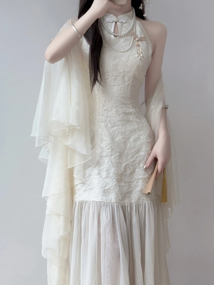 

Новая длинная юбка Ting Yue Ling 2026 в китайском традиционном стиле с асимметричным воротником для повседневной носки