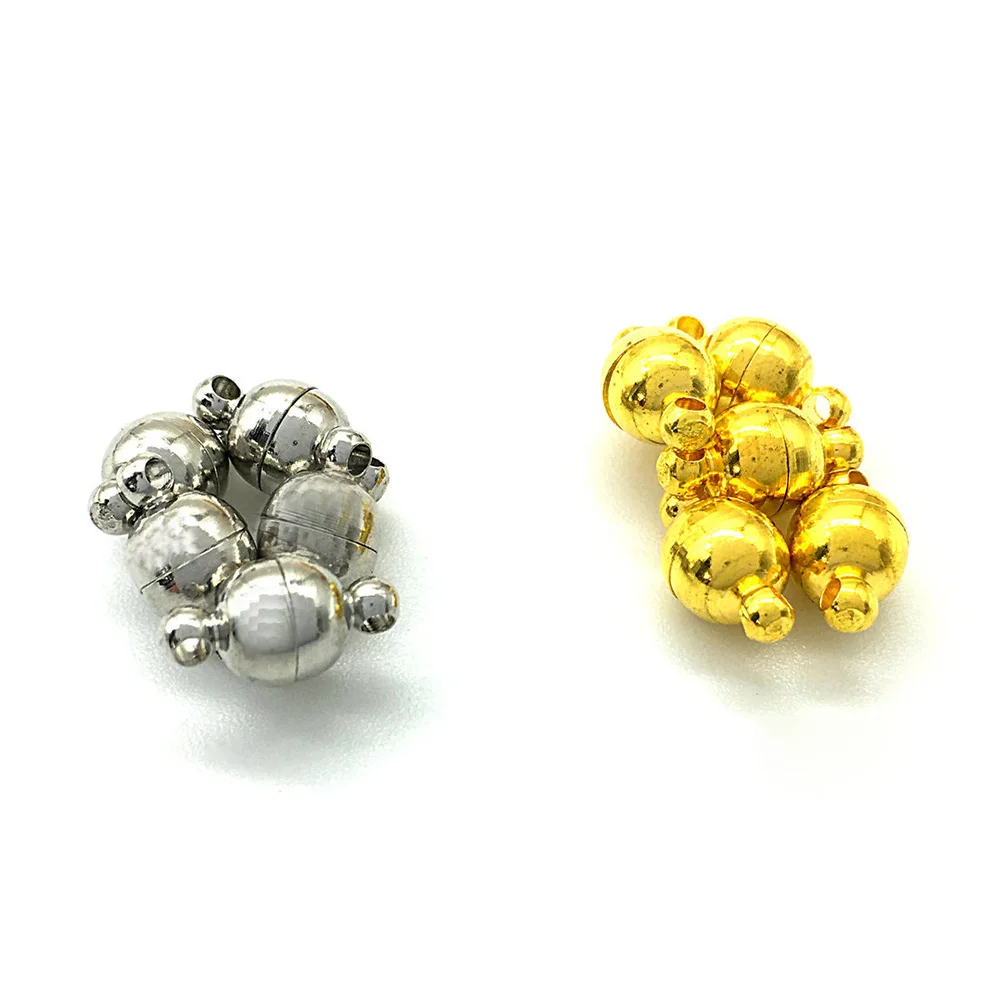 

10 шт., магнитные застежки для ожерелья, браслета, прочные металлические застежки, разъем, ювелирные изделия «сделай сам», аксессуары для рукоделия, магнитные застежки-бочки