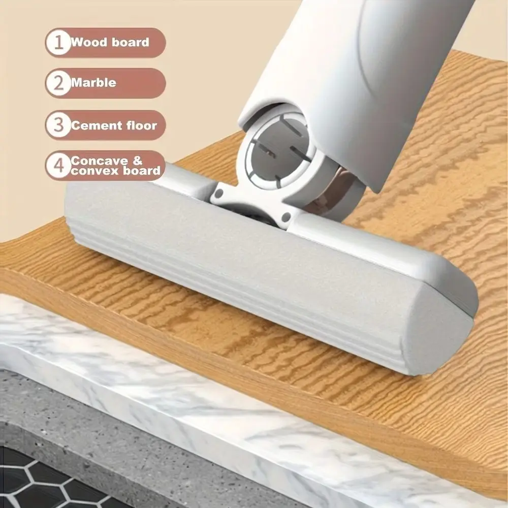 Foldable Mini Mop Hands-free Washing Water-absorbing Kitchen Small Mops Dry and Wet Dual-use Lightweight Lazy Handheld Mop