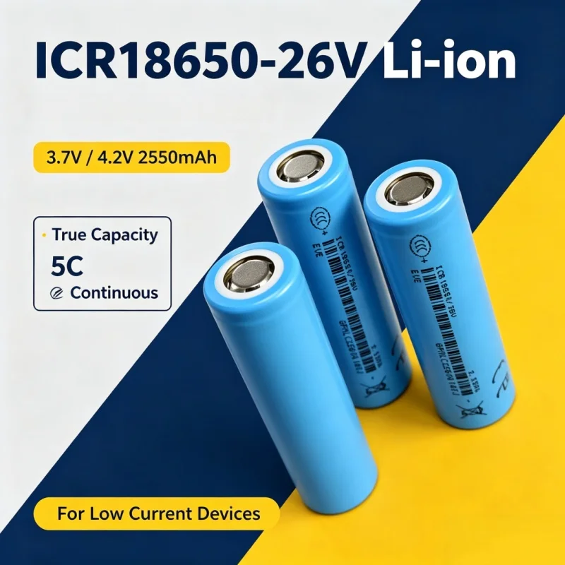 18650 3.7V 2550mAh Rechargeable Lithium‑ion Battery ICR18650‑26V Replacement Battery For Toy Flashlights & Electronic Gadgets