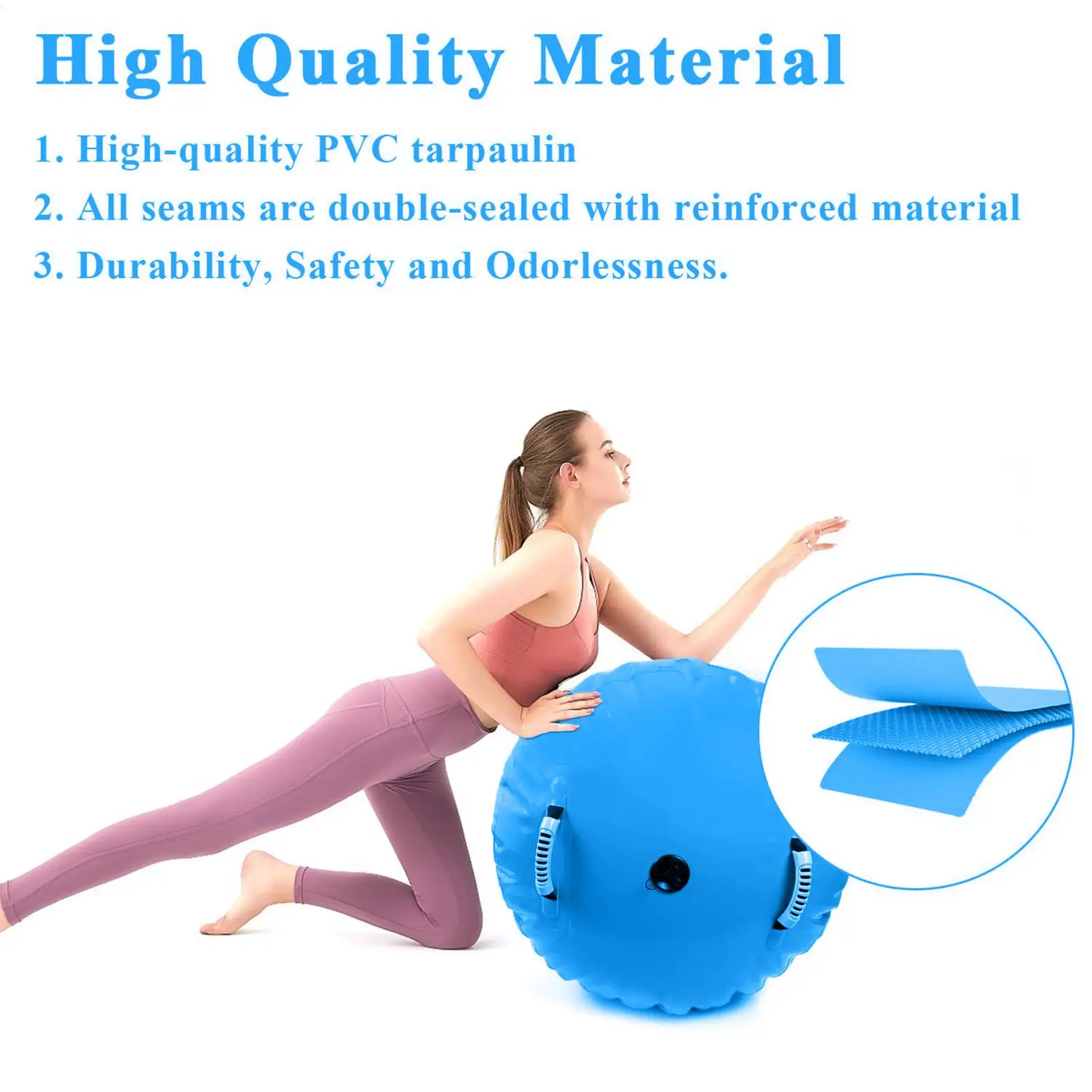 Gymnastics Barrel Inflatable Gymnastics Roller Tumbling Mat With Pump Back Handspring Trainer For Dance Yoga Cheerleading