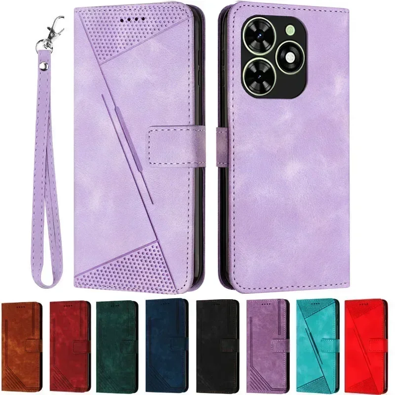 Spark Go 2024 Case For Tecno Spark Go 2024 Cover Solid Color Leather Wallet Cover For Tecno Spark GO 2024 2023 2022 2021 2020