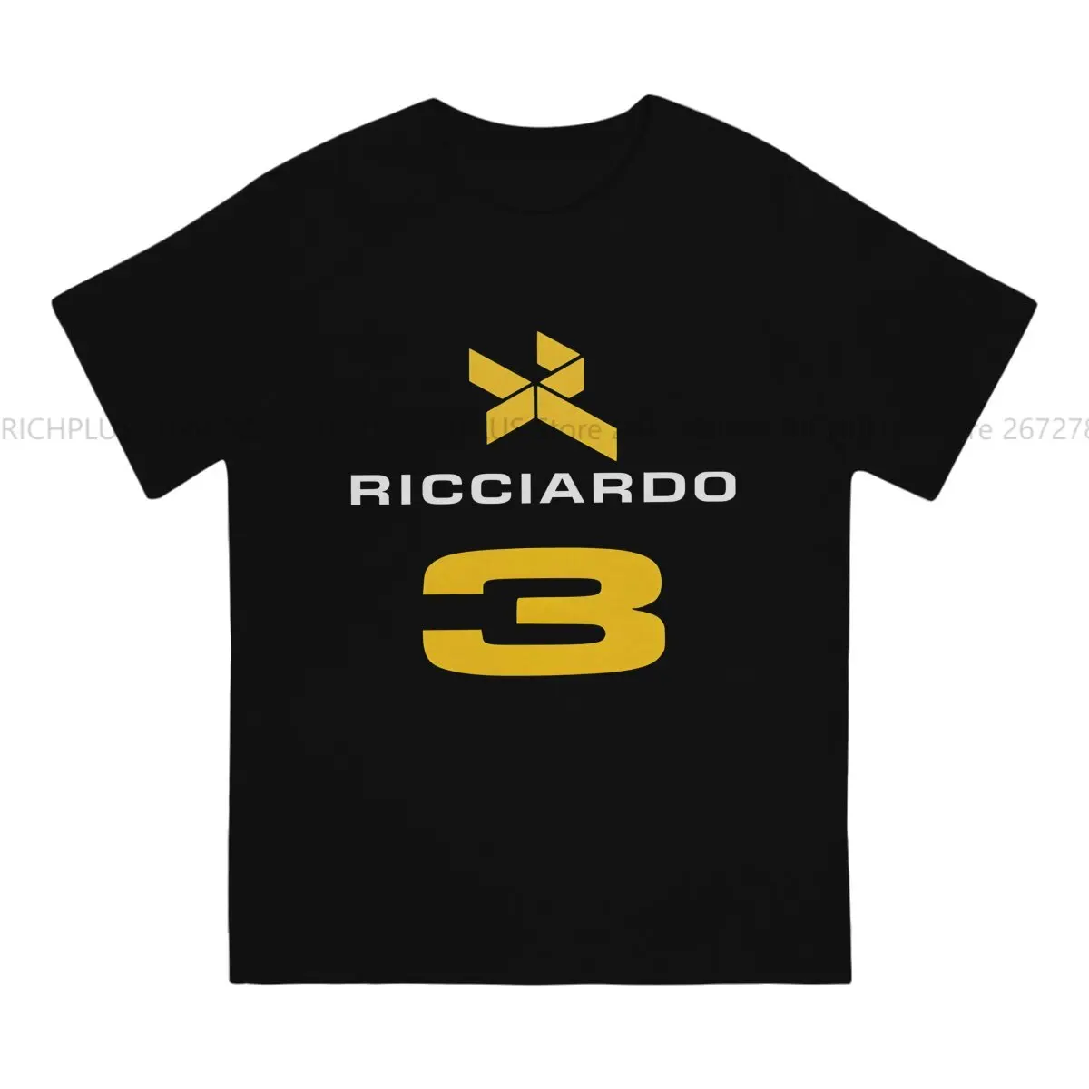 Formula 1 F1 Newest TShirt for Men Daniel Ricciardo Round Neck Polyester T Shirt Personalize Birthday Gifts Streetwear