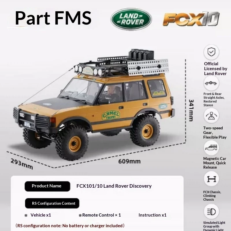 Fms Rc Crawler 1 To 10 Scale Fcx10 Official Licensed Camel Trophy Solid Axle Off Road Climbing Car For Adult Charming Gift