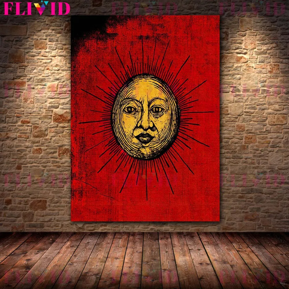 Falling Into Hell Abstract Horror Devil Art Poster And Print The Baptism Of The Devil Wicca Wall Art Canvas Painting Home Decor