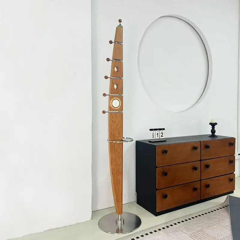 

Medieval solid wood sailing coat rack single pole hanger entrance vertical hanger