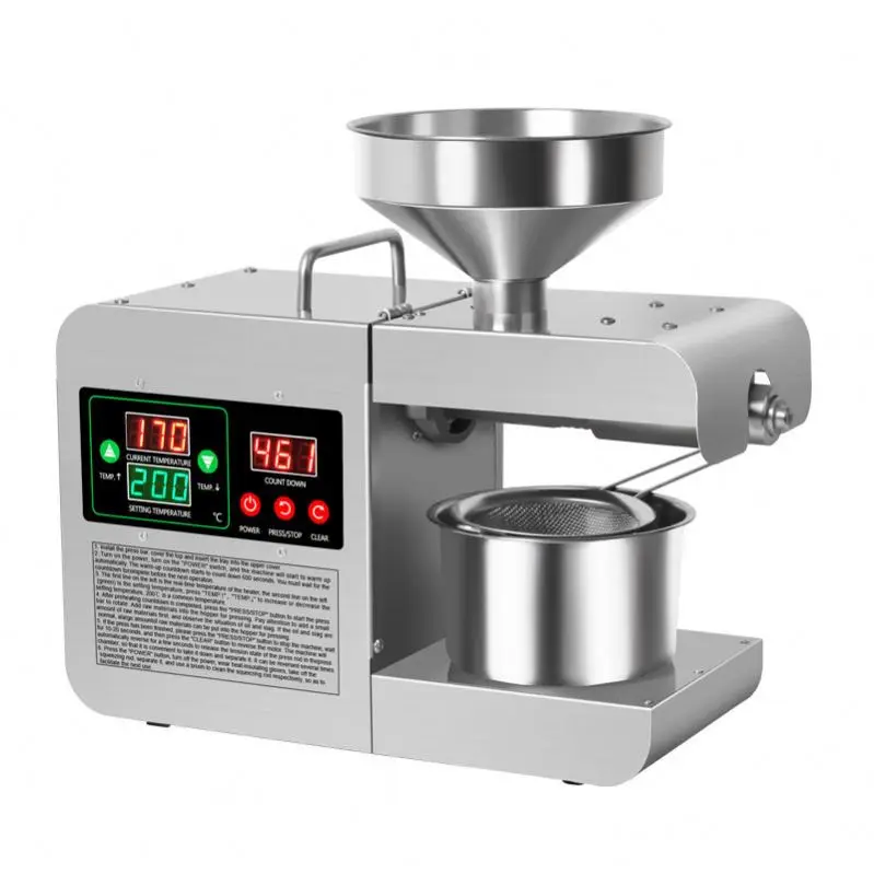 Mini máquina de prensado de aceite de semillas de girasol, sésamo, semillas de lino y maní/precio de máquina de prensado de aceite eléctrico automático