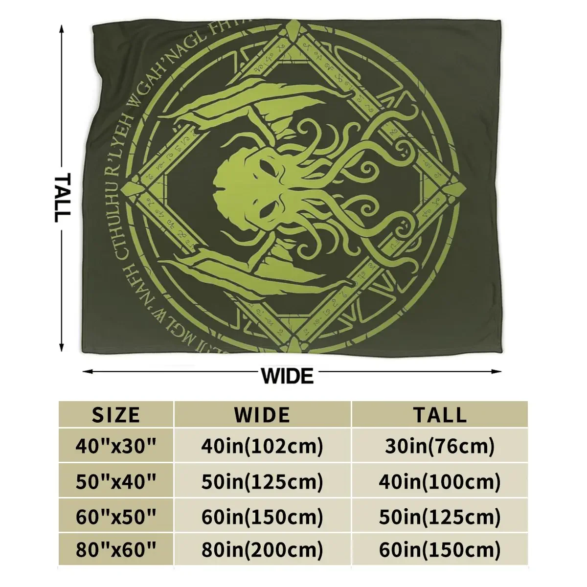 Cthulhu - Lovecraft - Chant Design Blanket Soft Warm Flannel Throw Blanket Bedding for Bed Living room Picnic Travel Home Sofa