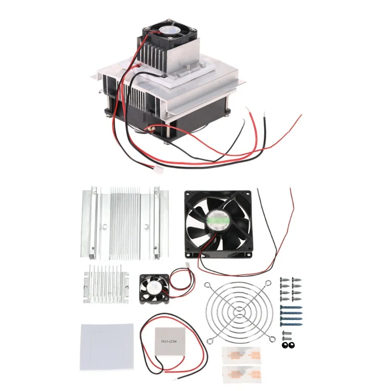 DIY Thermoelectric Peltier Refrigeration Cooling System Kit Semiconductor Cooler Conduction Module + Radiator + Cooling Fan +