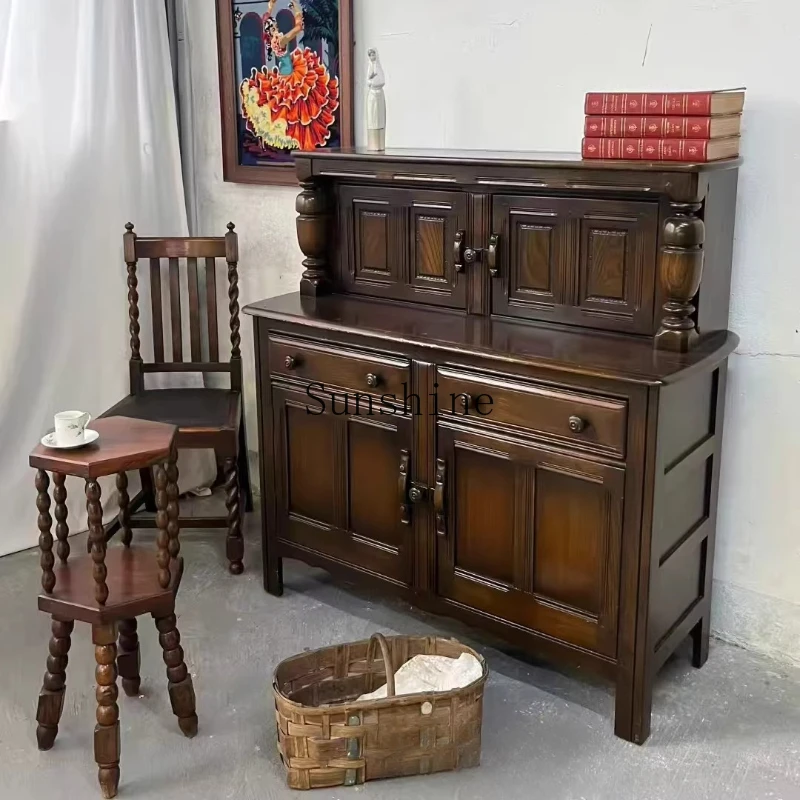 

French retro carved dining side cabinet porch aisle storage storage display shooting