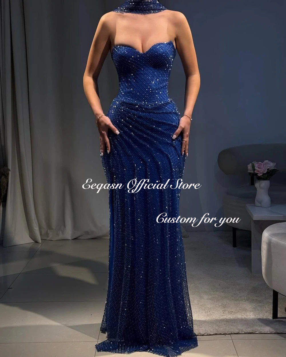 Sexy Women Evening Dresses Sweetheart Mermaid Vestidos De Noche Corset Back Bespoke Occasion Dresses Side High Split Customized
