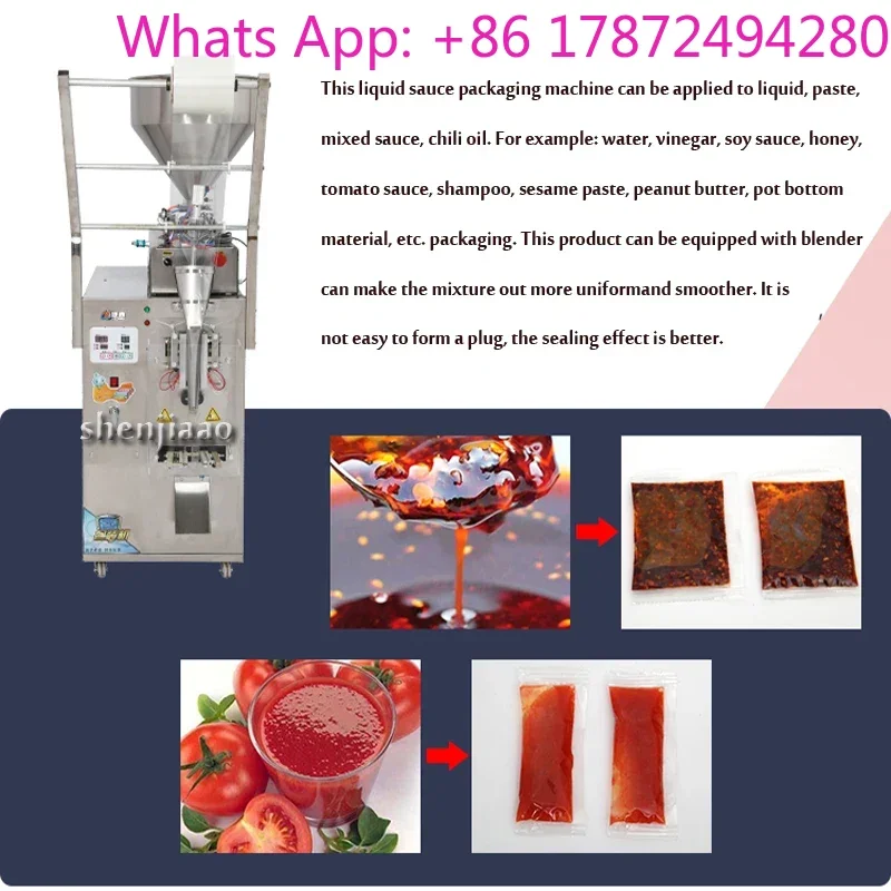 Automatic liquid packaging machine Sauce Seasoning sealing machine Honey liquid wine chili oil  filling machine 220V/110V