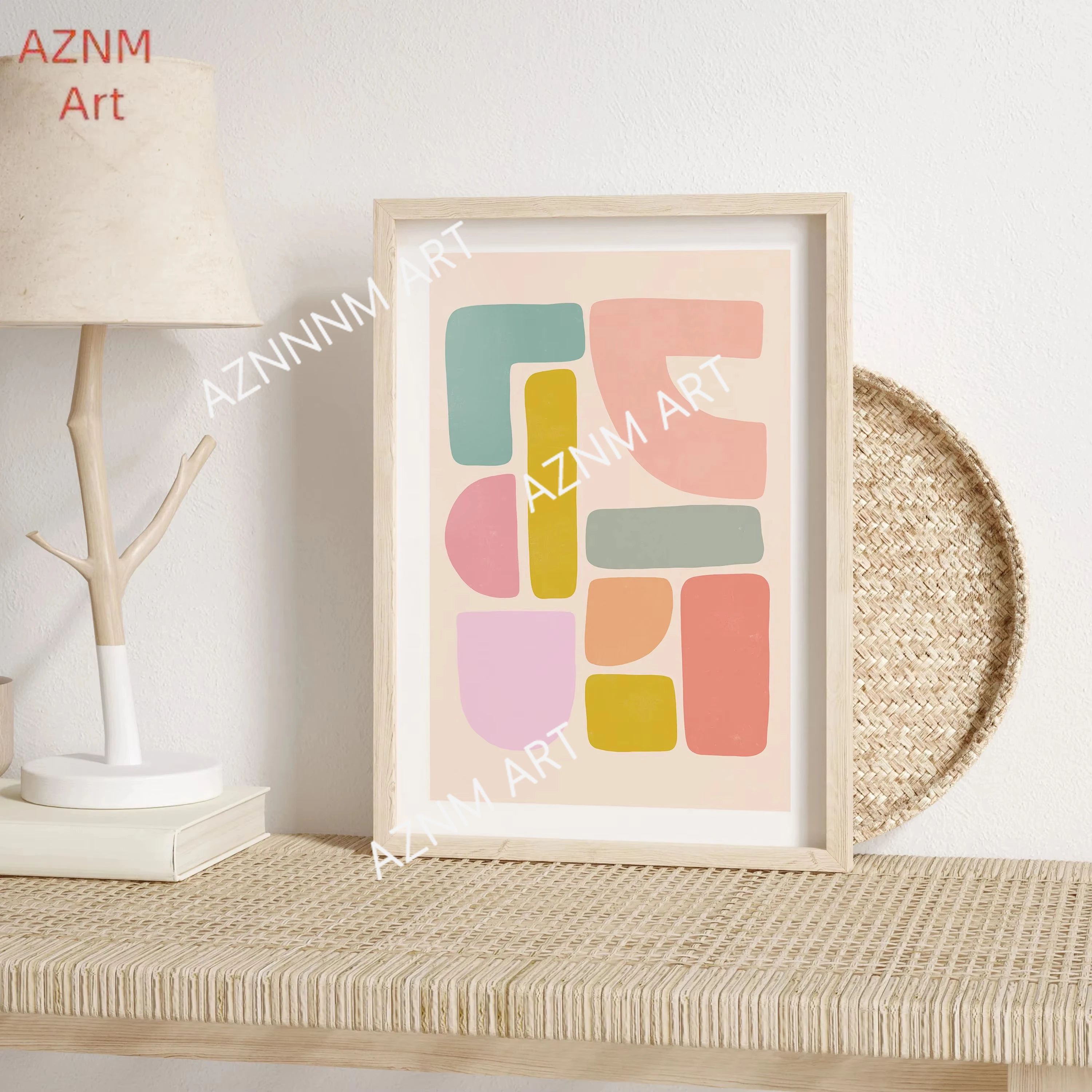Bohemian Colourful Wall Art Modern Eclectic Abstract Love Geometric Quotes Canvas Painting Artwork Stylish Room Apartment Decor