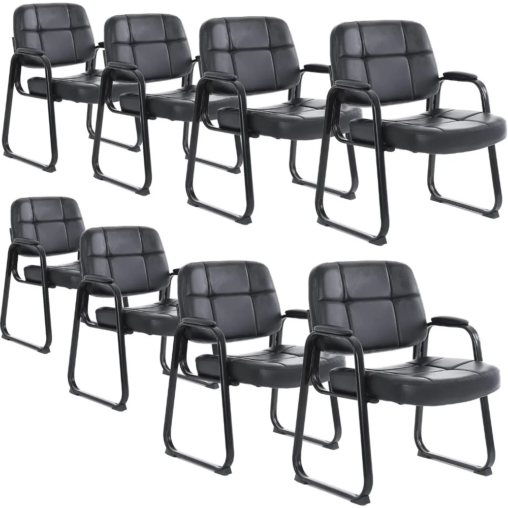 

"Luxury Leather Guest Chairs for Large Capacity, Padded Armrests, Suitable for Office Waiting Areas and Conference Rooms"