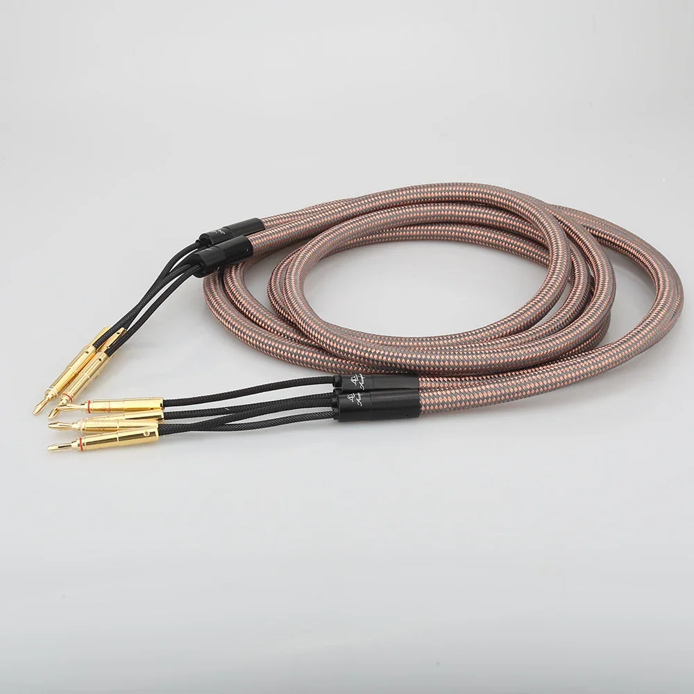 

Accuphase 1 Pairs High Fidelity Speaker Cable 4 in 4 out Banana Plug Single Copper Fever Audio Connecting Cable