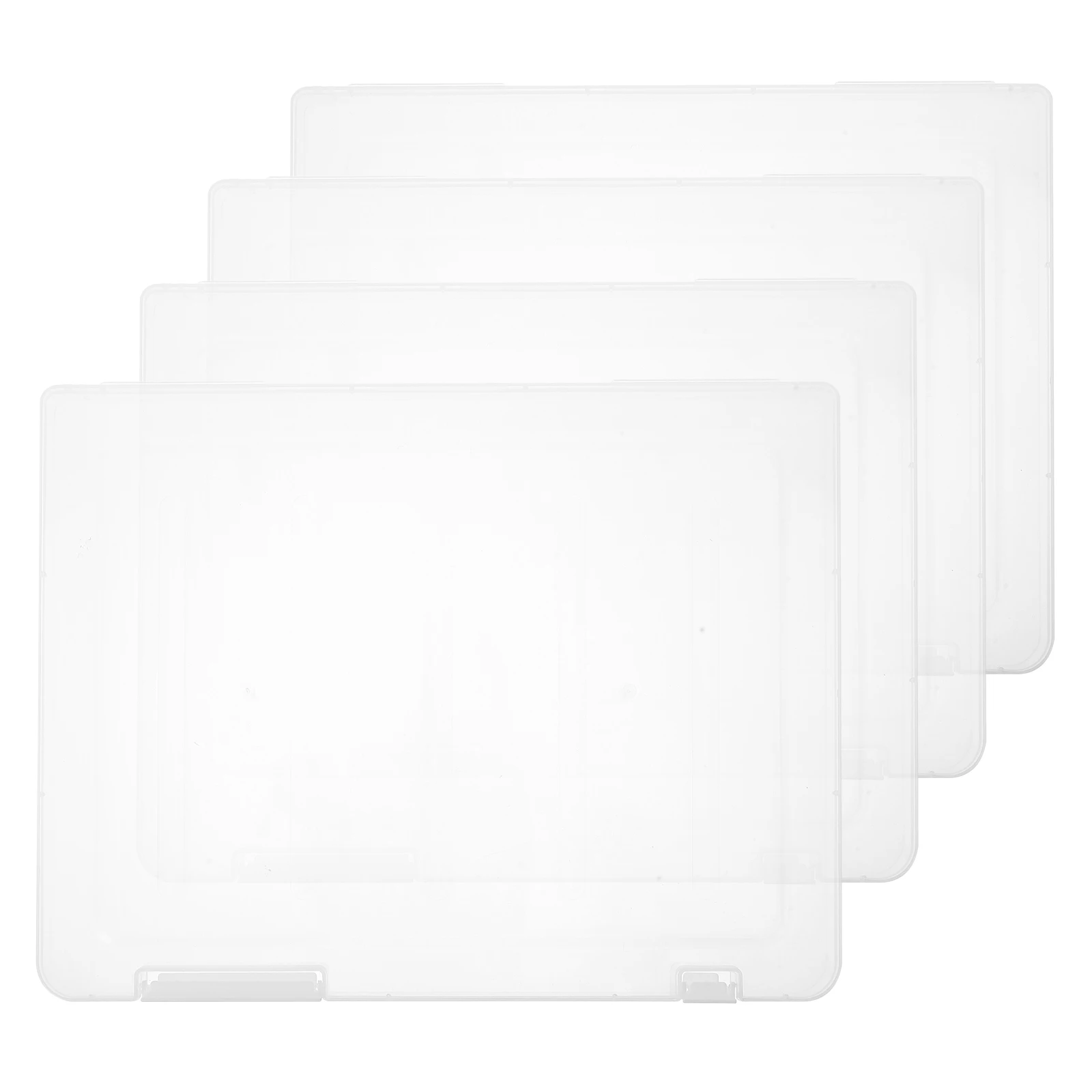 

4pcs A4 Transparent Document Organizer Box File Case Card Holder Certificate Photo Storage Plastic Container Folder Bag