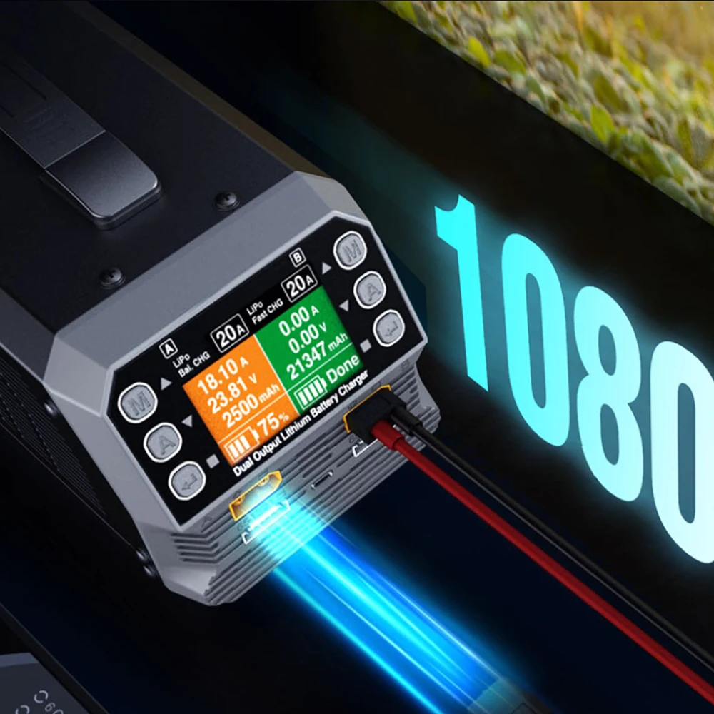 NEW PC1080neo industrial dual-channel 6S lithium battery charger,The voltage can be freely adjusted from 4.25 to 4.50V