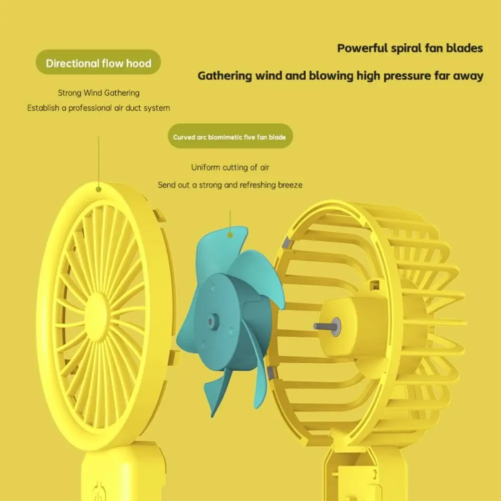 USB Rechargeable Mini Handheld Fan Strong Wind Low Noise Macarons Fan 3 Speed Adjustable Small Electric Fan Summer Season