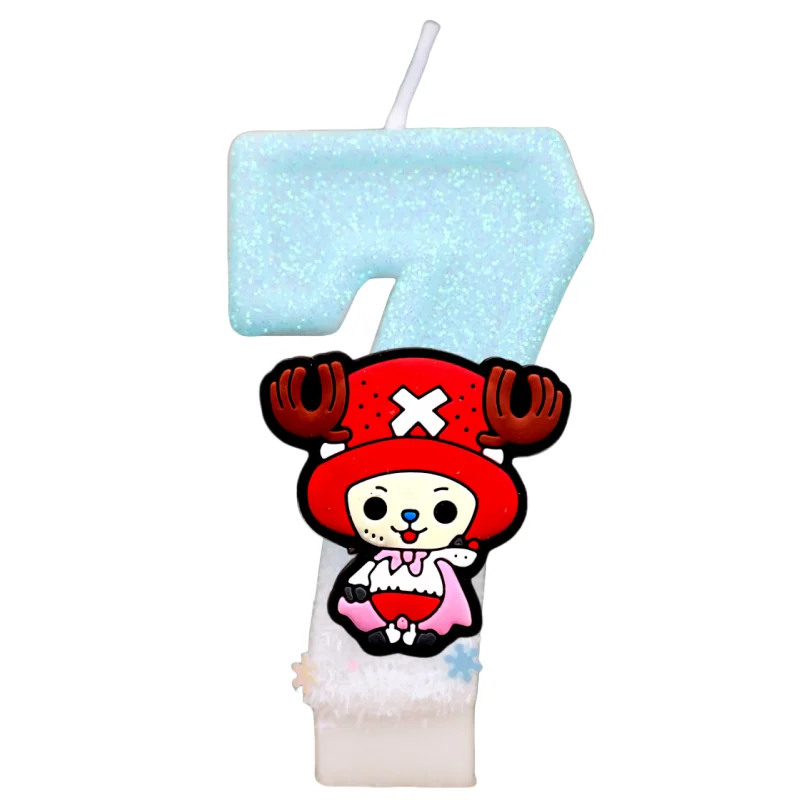 2026 New Anime Number Birthday Candle Eco Paraffin Anti Dripping Base 0-9 Digit Cake Topper Decor 6-7cm Height Anniversary Party view 5