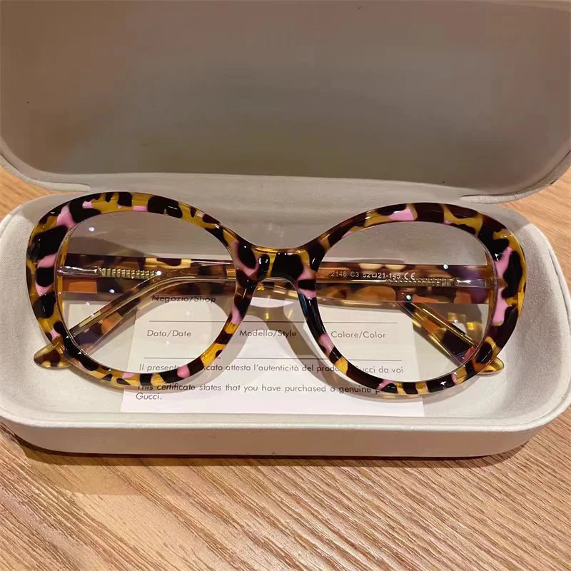 CLLOIO Ladies Fashion Christmas Colours Frame Women Anti Blue Light Reading Glasses Myopia Customizable Prescription Eyeglasses