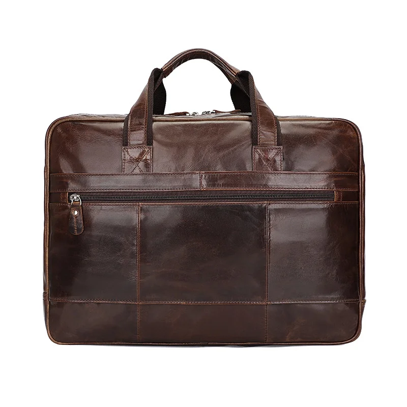 Custom leather business men's bag Large cow leather men's bag Large 17 inch computer bag