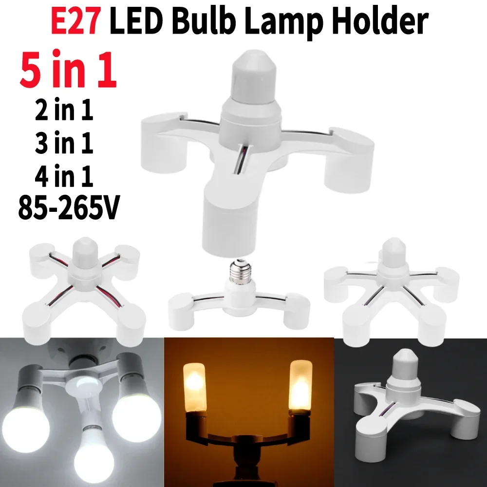 

E27 to E27 LED Bulb Lamp Holder 2in1 3in1 4in1 5in1 85-265V E27 to E27 Base Socket Splitter LED Light Lamp Bulb Adapter Holder