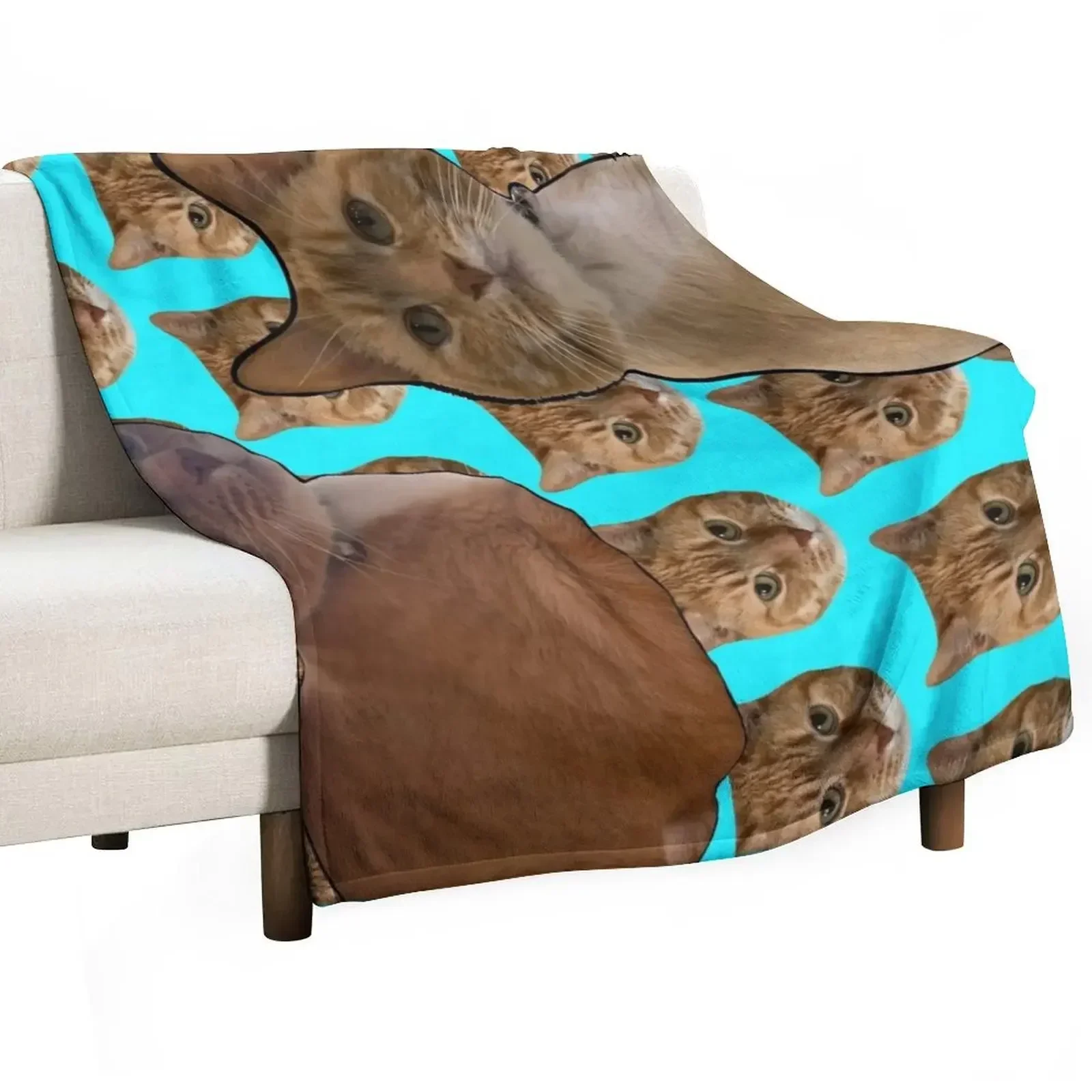 

Field of Ginger Cats Named Steve Throw Blanket Ultra Soft Flannel Fleece Blanket for All Seasons