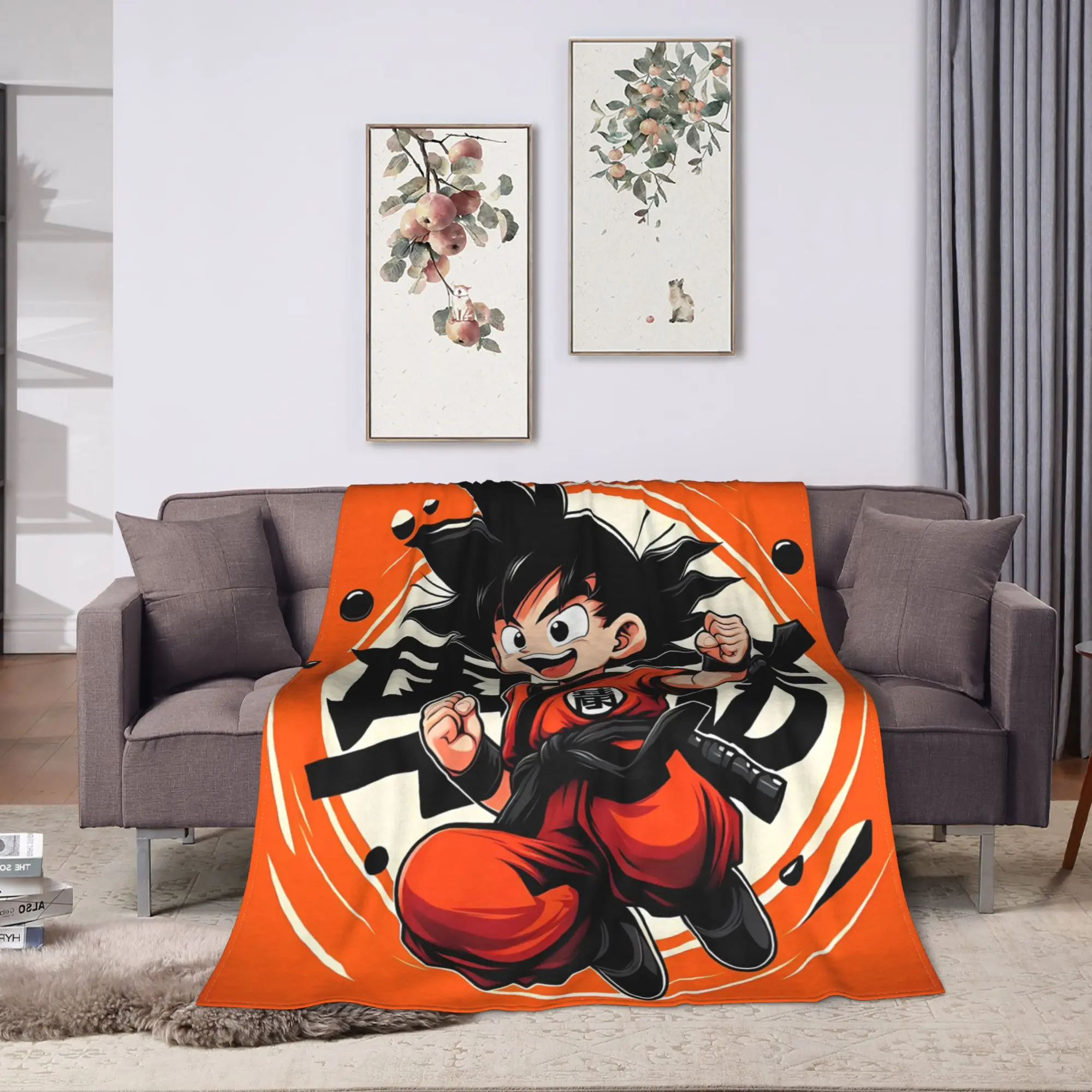 Goku Krillin Master Roshi Dragon Ball Blanket  Warm Funny Plush Throw Blanket For Bedroom Camping Flannel Bedspread Bed Cover