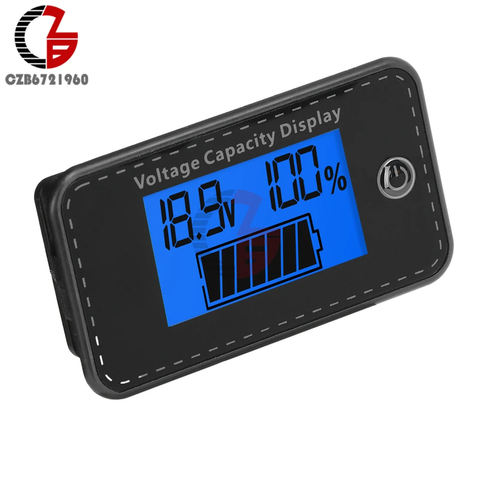 DC 5-100V Battery Capacity Indicator LCD Display Lead Acid Lithium LiFePO4 Car Motorcycle Voltmeter Universal Battery Tester