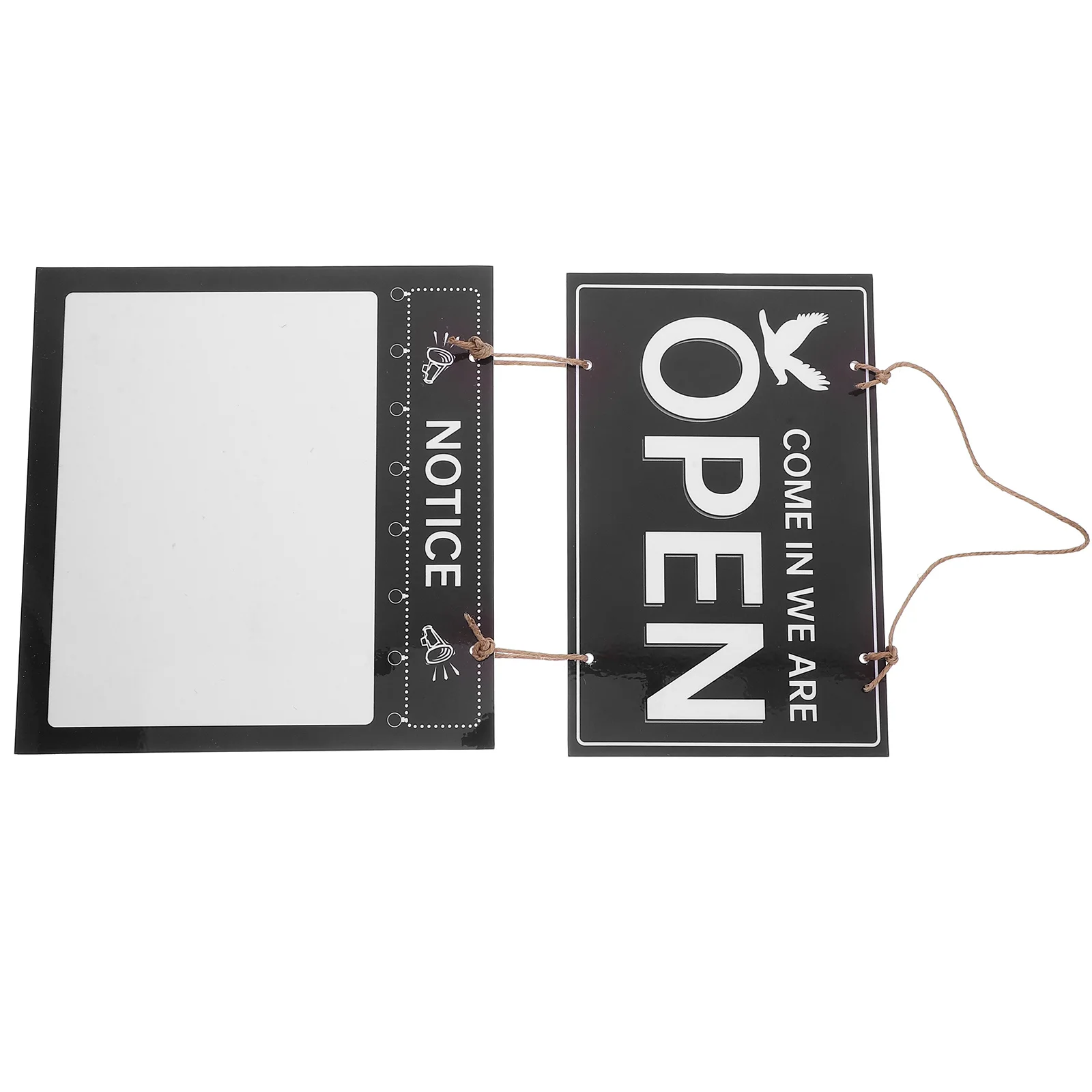 علامة خشبية مفتوحة ومغلقة مزدوجة الجوانب قابلة للمسح معلقة لساعات العمل لمتجر مقهى صالونات التجميل ديكور مقاوم للاهتراء