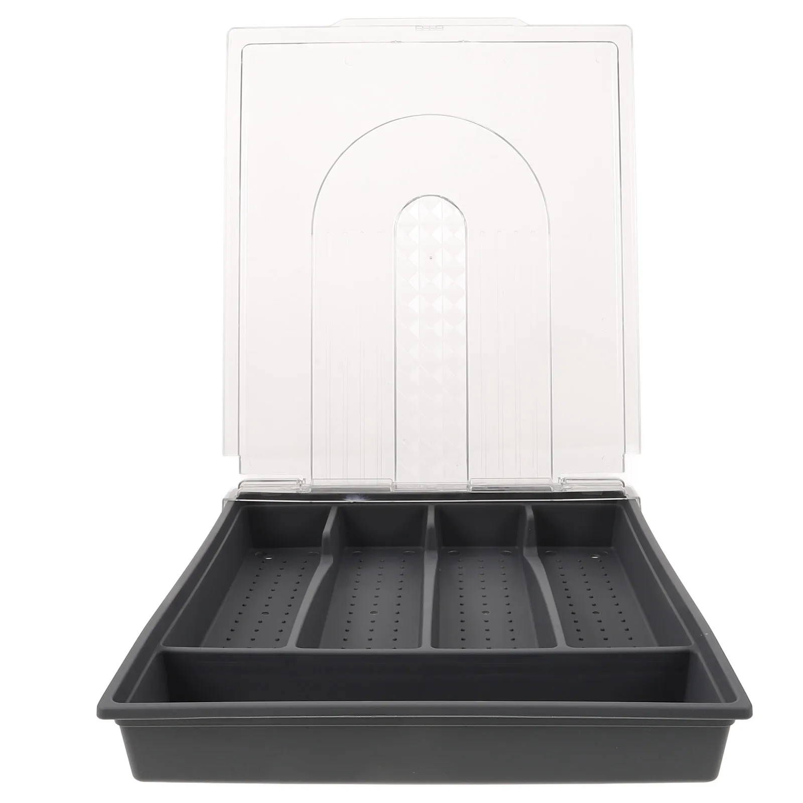 

Large Capacity Dust-Proof Storage Box Grid Design Kitchen Drawer Organizer For Cutlery Utensils Narrow Divider Tray