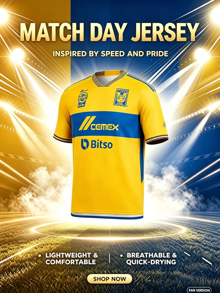2026 Summer Tigres UANL Football Jersey Men Short Sleeve Soccer Shirt Sports Fan Match Tops Casual Daily Wear Family Kids Tees